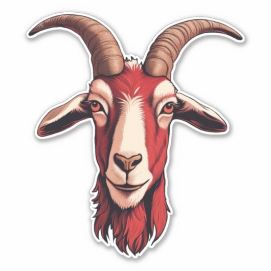 Rote Ziege Aufkleber (Vorderseite)
