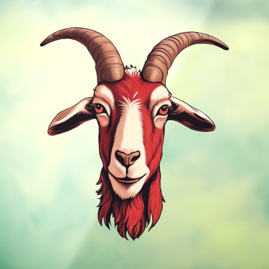 Rote Ziege Fensteraufkleber (Blatt 3)