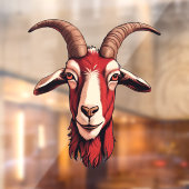 Rote Ziege Fensteraufkleber (Blatt 2)