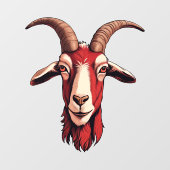 Rote Ziege Fensteraufkleber (Blatt)