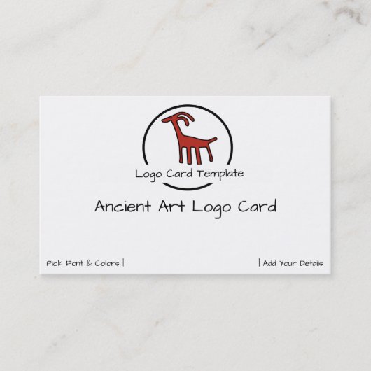 Rote Ziege-Logo für Petroglyphen Visitenkarte (Vorderseite)