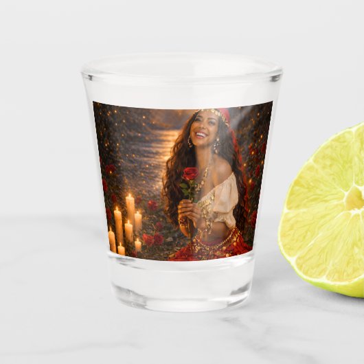 rote Zigeuner Schnapsglas (Vorderseite)