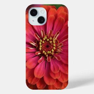 Rote Zinnie - florale iPhone 15 Hülle