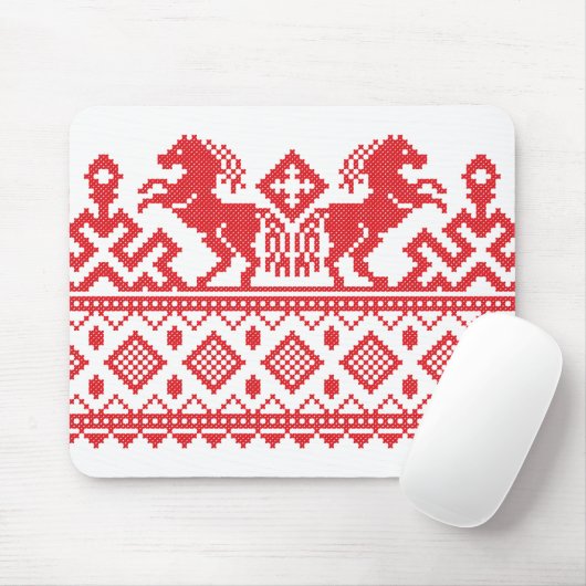 Rote Zuchtpferde Mousepad (Mit Mouse)