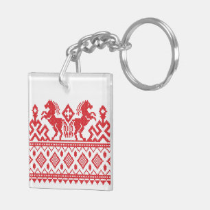 Rote Zuchtpferde Schlüsselanhänger