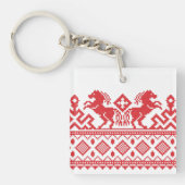 Rote Zuchtpferde Schlüsselanhänger (Vorderseite)