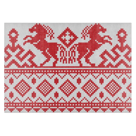 Rote Zuchtpferde Schneidebrett (Vorderseite)