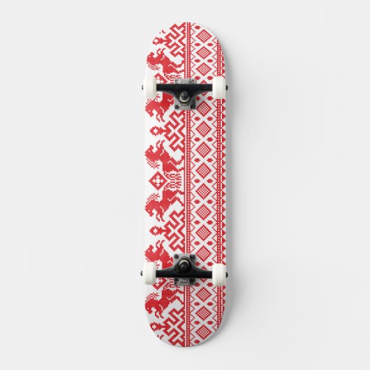 Rote Zuchtpferde Skateboard (Vorderseite)