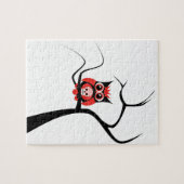 Rote Zuckerschädel-Eule im Baum-Puzzlespiel Puzzle (Horizontal)