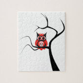 Rote Zuckerschädel-Eule im Baum-Puzzlespiel Puzzle (Vertikal)