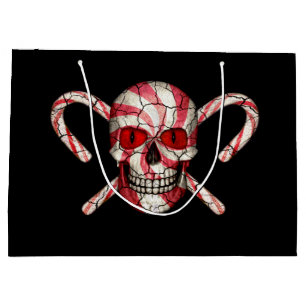 Rote Zuckerstange-Zuckerschädel-Geschenk-Taschen Große Geschenktüte