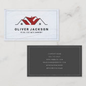 Rote Zuhause-Dachlogos Visitenkarte (Vorne/Hinten)