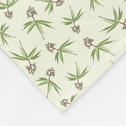 Rote Zweige in Creme einsetzen - nahtloses Muster. Fleecedecke (Ecke)