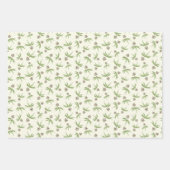 Rote Zweige in Creme einsetzen - nahtloses Muster. Geschenkpapier Set (Vorderseite 2)