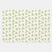 Rote Zweige in Creme einsetzen - nahtloses Muster. Geschenkpapier Set (Vorderseite)