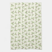 Rote Zweige in Creme einsetzen - nahtloses Muster. Geschirrtuch (Vertikal)