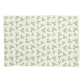 Rote Zweige in Creme einsetzen - nahtloses Muster. Kissenbezug