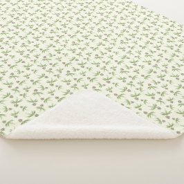 Rote Zweige in Creme einsetzen - nahtloses Muster. Sherpadecke