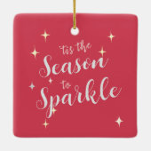 Rote zweiseitige Hängesteine Diese Jahreszeit zum  Keramikornament (Rückseite)