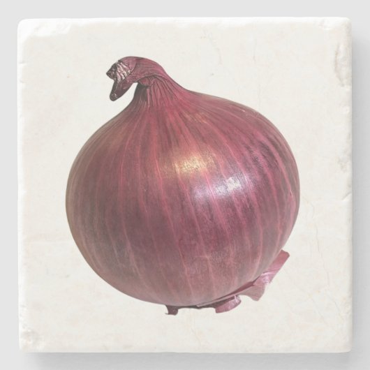 Rote Zwiebel-Steinuntersetzer Steinuntersetzer (Vorderseite)