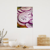 Rote Zwiebelscheiben Poster (Küche)