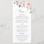Röteblumen, rosa Blumen, Grünzeug, Hochzeit Menükarte (Vorderseite)