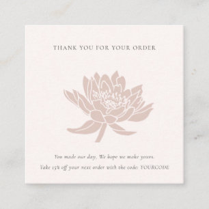 RÖTELNDE PINK LOTUS FLORA LOGO EINKAUF DANKESCHÖN QUADRATISCHE VISITENKARTE