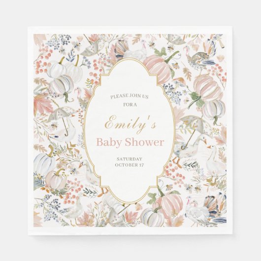 Röten-der-Herbst-Gans-Baby-Party Serviette (Vorderseite)