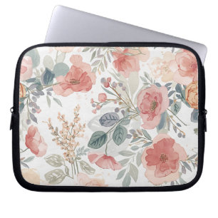Röten Korallengarten Florales Wasserfarbenmuster Laptopschutzhülle