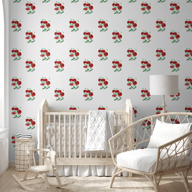 Roten Mohn malen Tapete (Kinder)