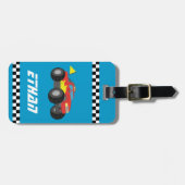 Roten Monster-LKW, für Jungen laufen Gepäckanhänger (Vorderseite horizontal)