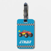 Roten Monster-LKW, für Jungen laufen Gepäckanhänger (Rückseite vertikal)