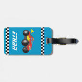 Roten Monster-LKW, für Jungen laufen Gepäckanhänger (Rückseite horizontal)