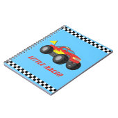 Roten Monster-LKW, für Rennläufer-Jungen laufen Notizblock (Linke Seite)