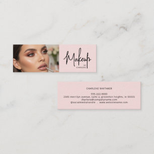Röten Pink Schwarz Schrift Foto Make-up Mini Visitenkarte