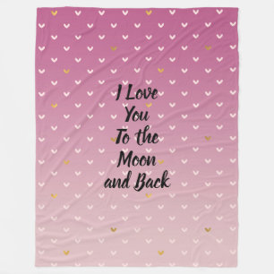 Röten Rosa Gold Herzen Ombre Fleecedecke