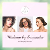 Röten Sie das Schriftlogo Foto Make-up-Studio Rosa Fensteraufkleber (Blatt 3)