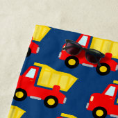 Roten SpielzeugKipper-Bauthema-Gewohnheitskindes Strandtuch (Beispiel)