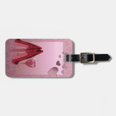 Roten Stiletts und rosa Herzen Gepäckanhänger (Vorderseite horizontal)