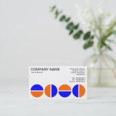 Rotende Kreise - Blau und Orange Visitenkarte (Stehend Vorderseite)