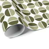 Rotende Kreise - Dunkles Olive und Khaki Geschenkpapier (Rolleneckpunkt)
