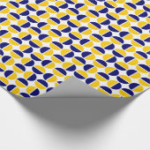 Rotende Kreise - Gelb und Dunkelblau Geschenkpapier (Ecke)