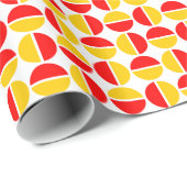 Rotende Kreise - Gelb und Rot Geschenkpapier (Rolleneckpunkt)