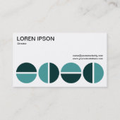 Rotende Kreise - grün und dunkelgrün Visitenkarte (Rückseite)