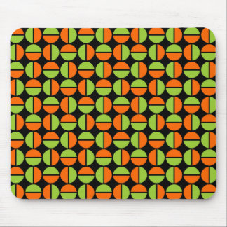Rotende Kreise - grün und orange auf schwarz Mousepad