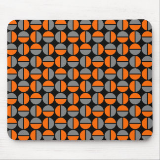 Rotende Kreise - Orange und Grau auf schwarz Mousepad