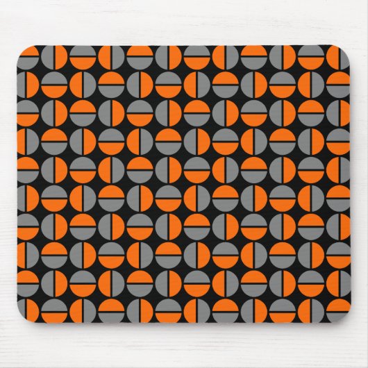 Rotende Kreise - Orange und Grau auf schwarz Mousepad (Vorne)