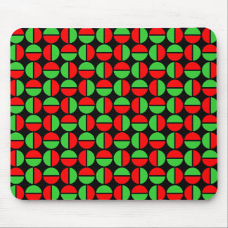 Rotende Kreise - Rot und Grün auf Schwarz Mousepad