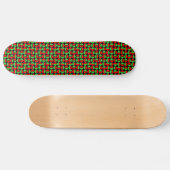 Rotende Kreise - Rot und Grün auf Schwarz Skateboard (Horizontal)