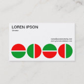 Rotende Kreise - Rot und Grün Visitenkarte (Rückseite)